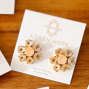 Loren Hope Peach Flower Crystal Studs